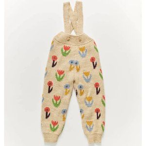 Oeuf Flower Motif Suspender Pants 6-12M